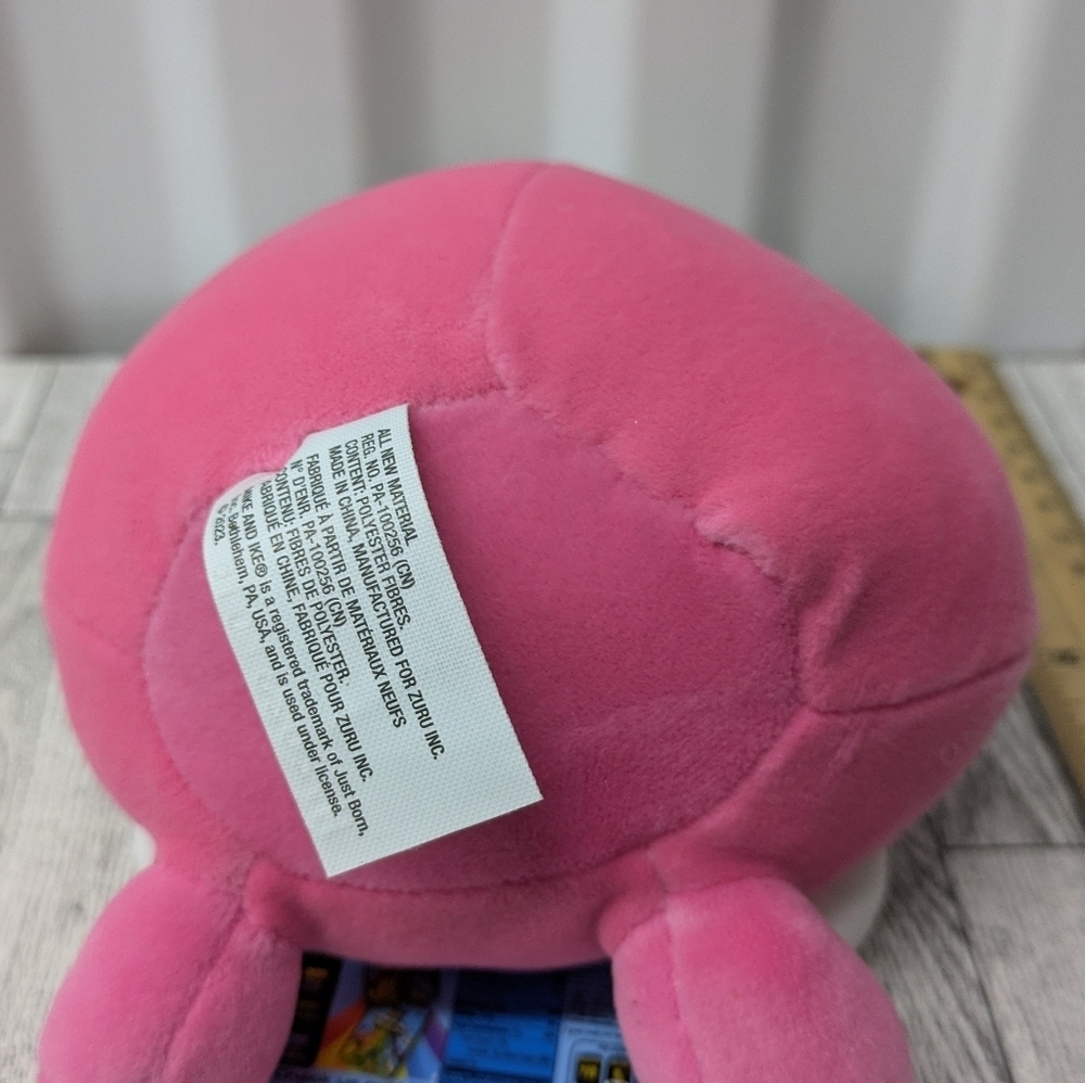 Cuddly Pink Sloth Plush with Yellow Hair - Picture 4 of 4